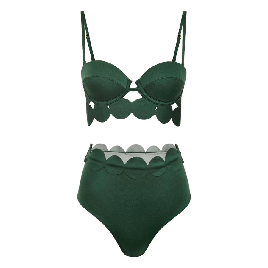 Bikini con Corte Láser Circular y Falda Abierta