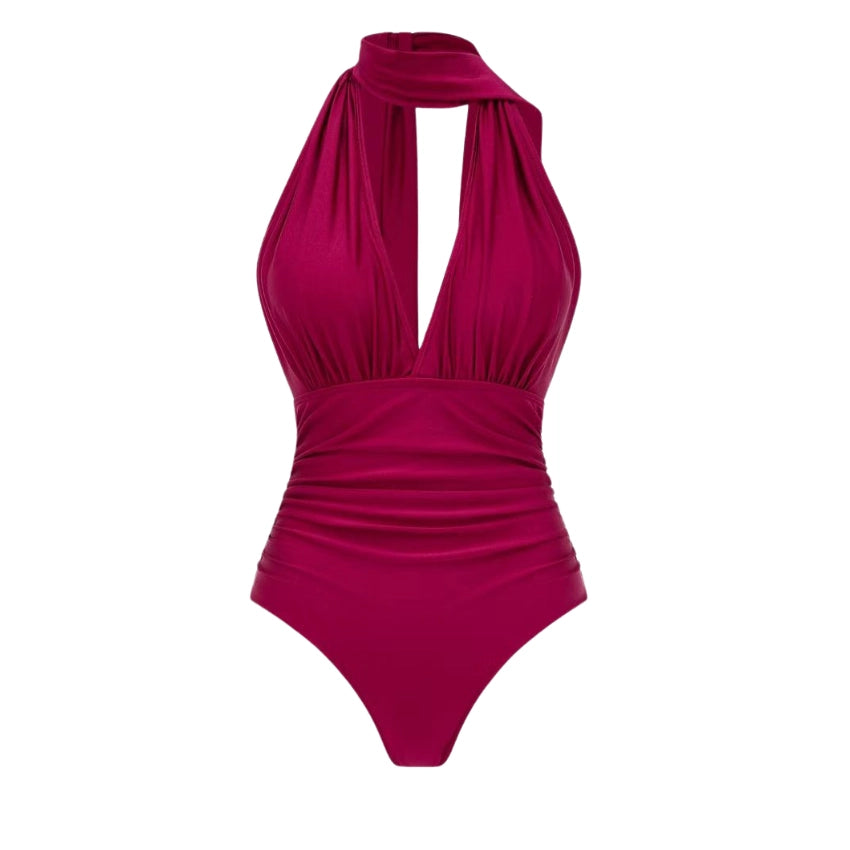 Conjunto de Bañador en Tonos Magenta y Ciruela