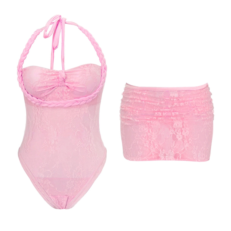 Conjunto Bandeau Sexy de Encaje