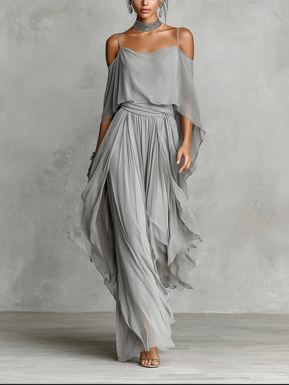 Ensemble fluide mousseline gris Lissora — Isabella
