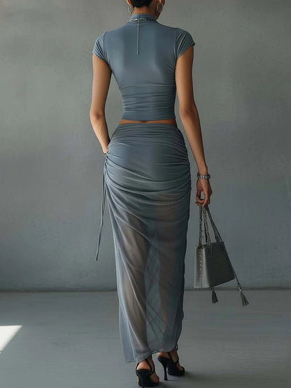 Ensemble Ariadne Lissora — top court boutonné