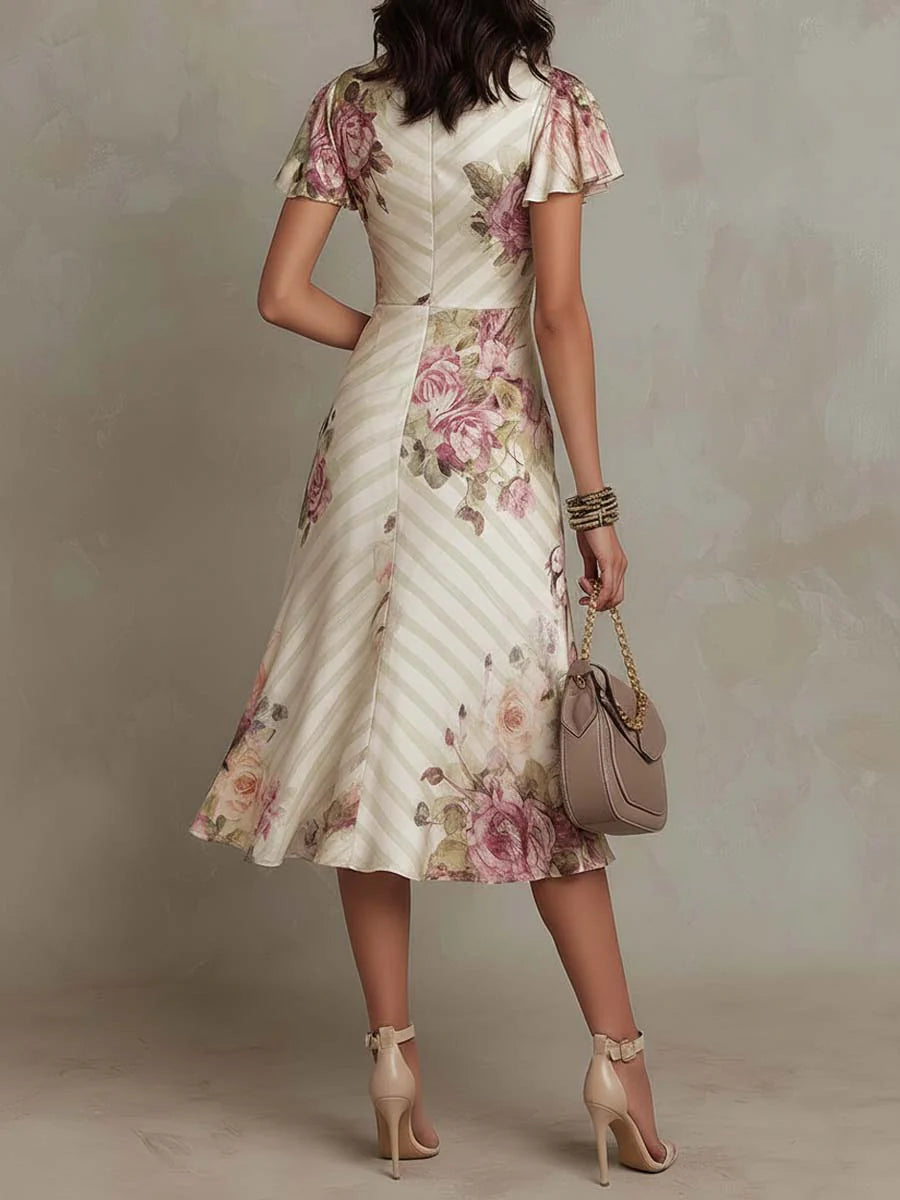 Robe Alba Lissora — imprimé floral rétro