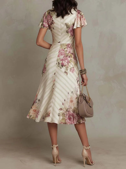 Robe Alba Lissora — imprimé floral rétro