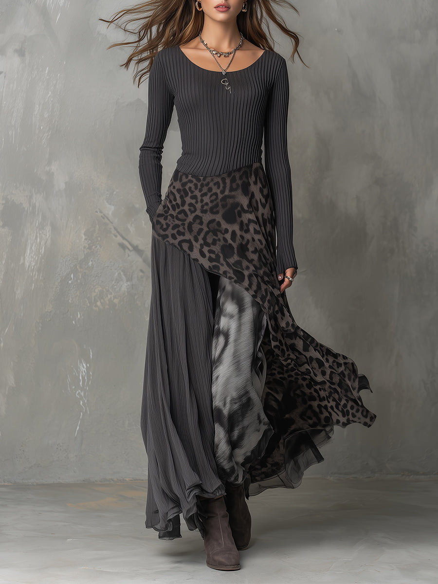 Robe longue bohème léopard Lissora — Martina