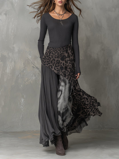 Robe longue bohème léopard Lissora — Martina