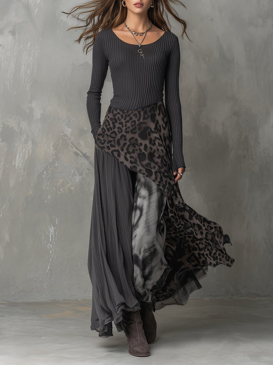 Robe longue bohème léopard Lissora — Martina