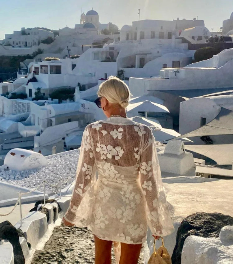 Vestido de Playa de Encaje Calado