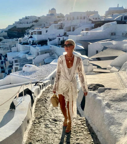 Vestido de Playa de Encaje Calado