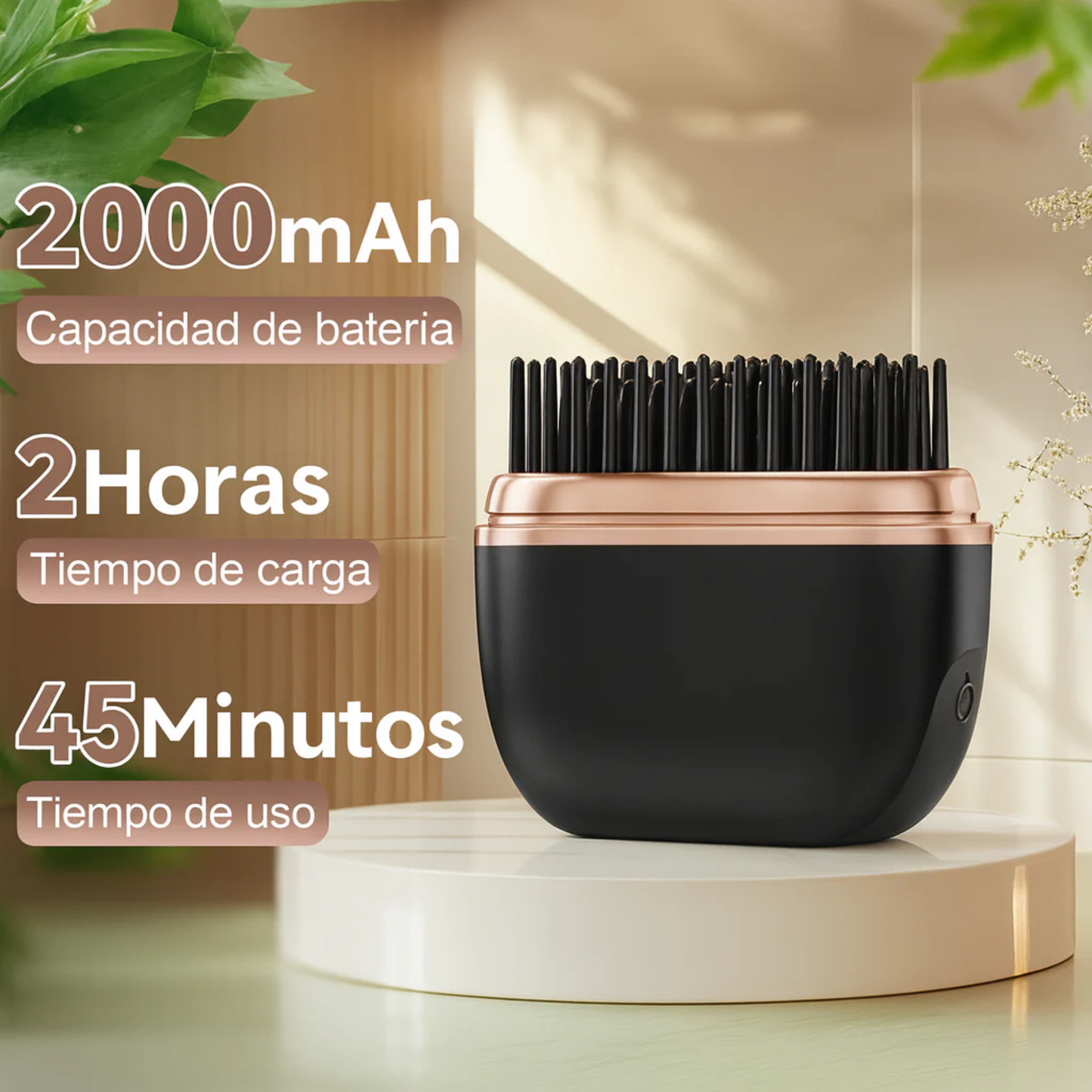 Cepillo alisador de pelo 2 en 1