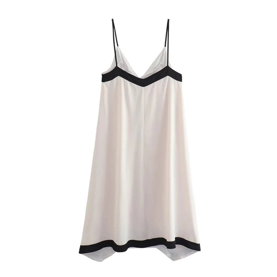 Vestido Casual de Tirantes con Bloques de Color