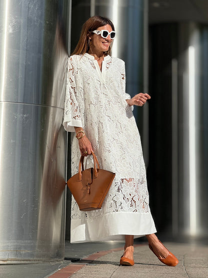 Robe en dentelle blanche Lissora — Luana