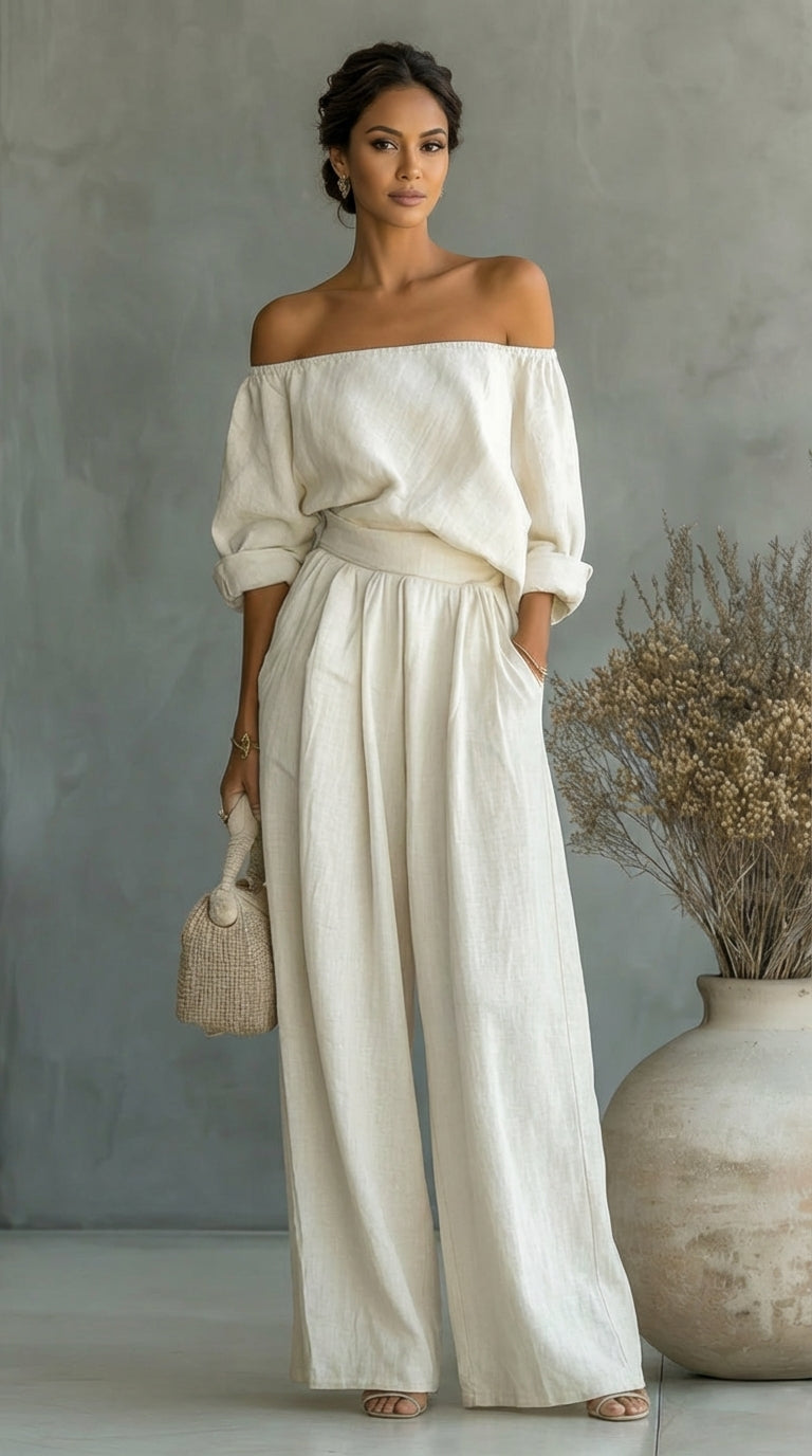 Ensemble effet lin beige Lissora — Liliána