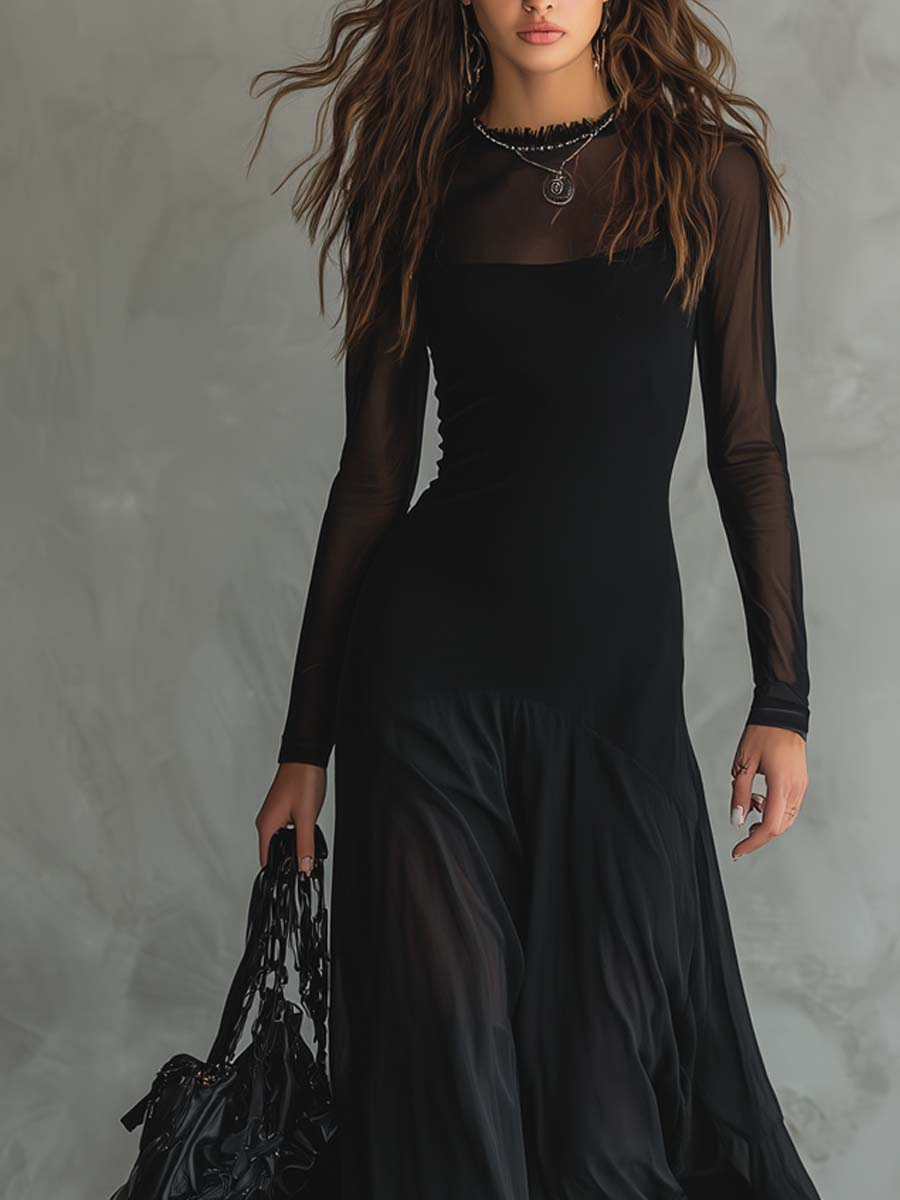 Robe Adèle Lissora — manches en tulle