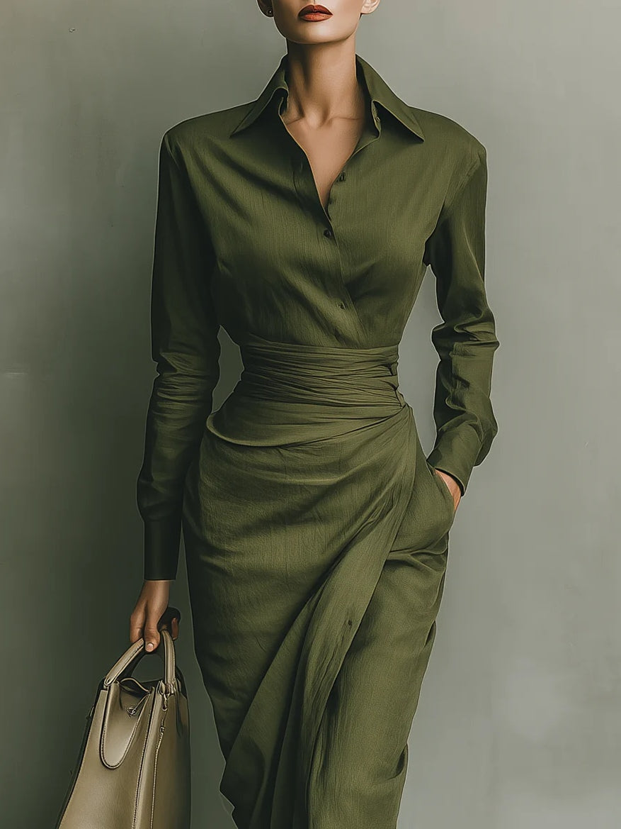 Robe Caterina Lissora — drapé devant