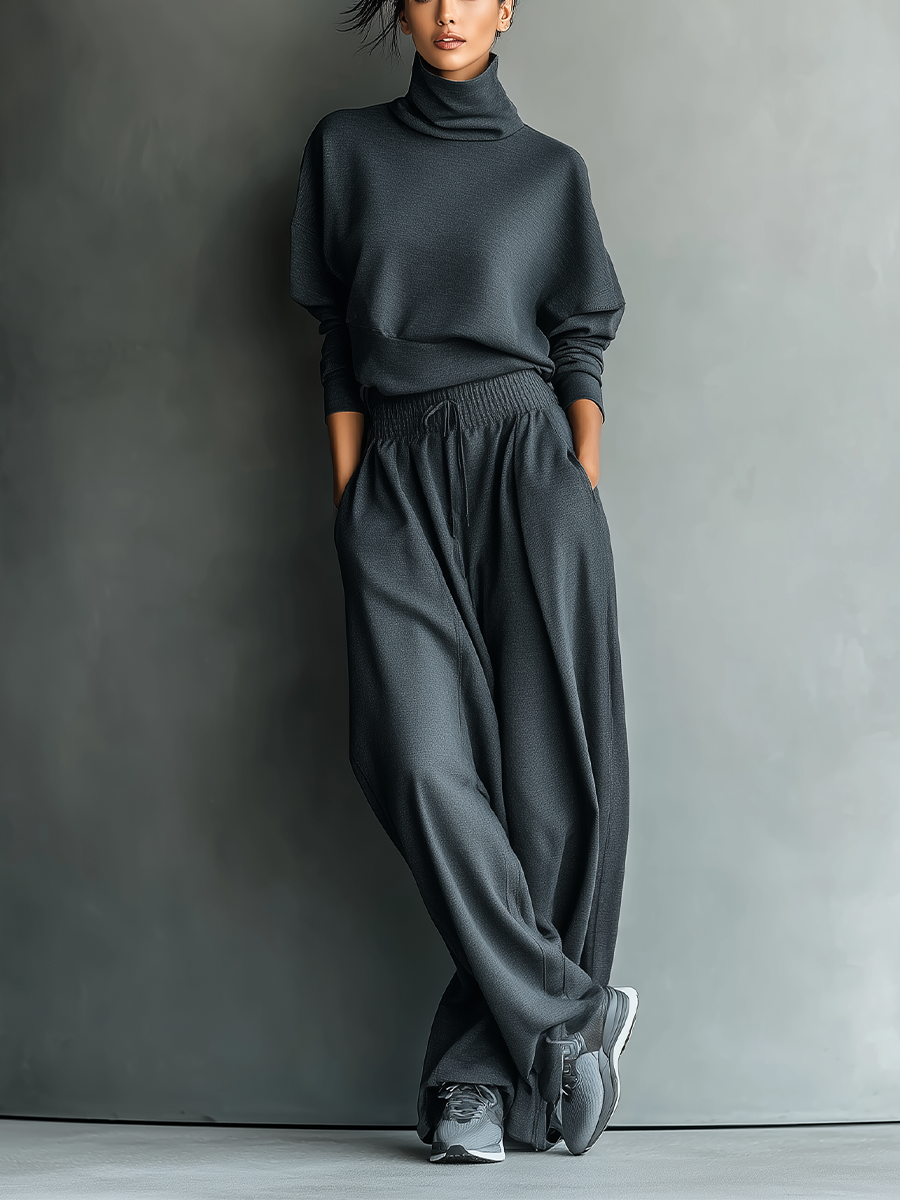 Ensemble maille col montant anthracite Lissora — Anouk