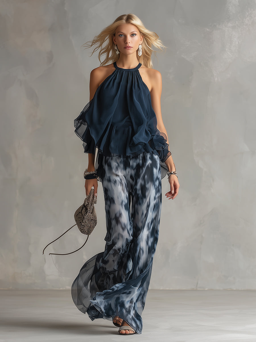 Ensemble Ludovica Lissora — pantalon large imprimé
