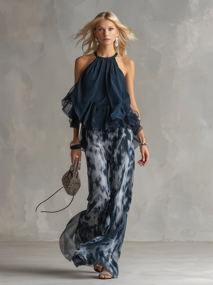 Ensemble Ludovica Lissora — pantalon large imprimé