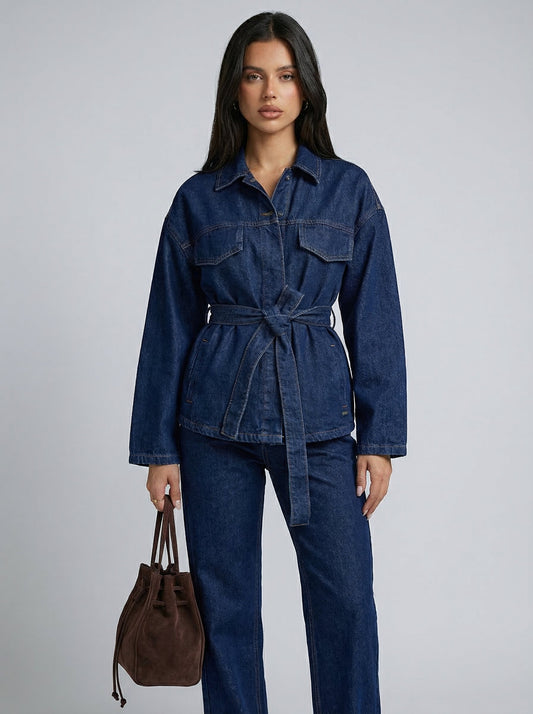 Ensemble total denim ceinturé Lissora — Adriana