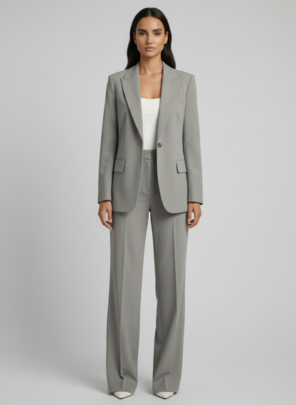 Ensemble blazer et pantalon gris Lissora — Emma