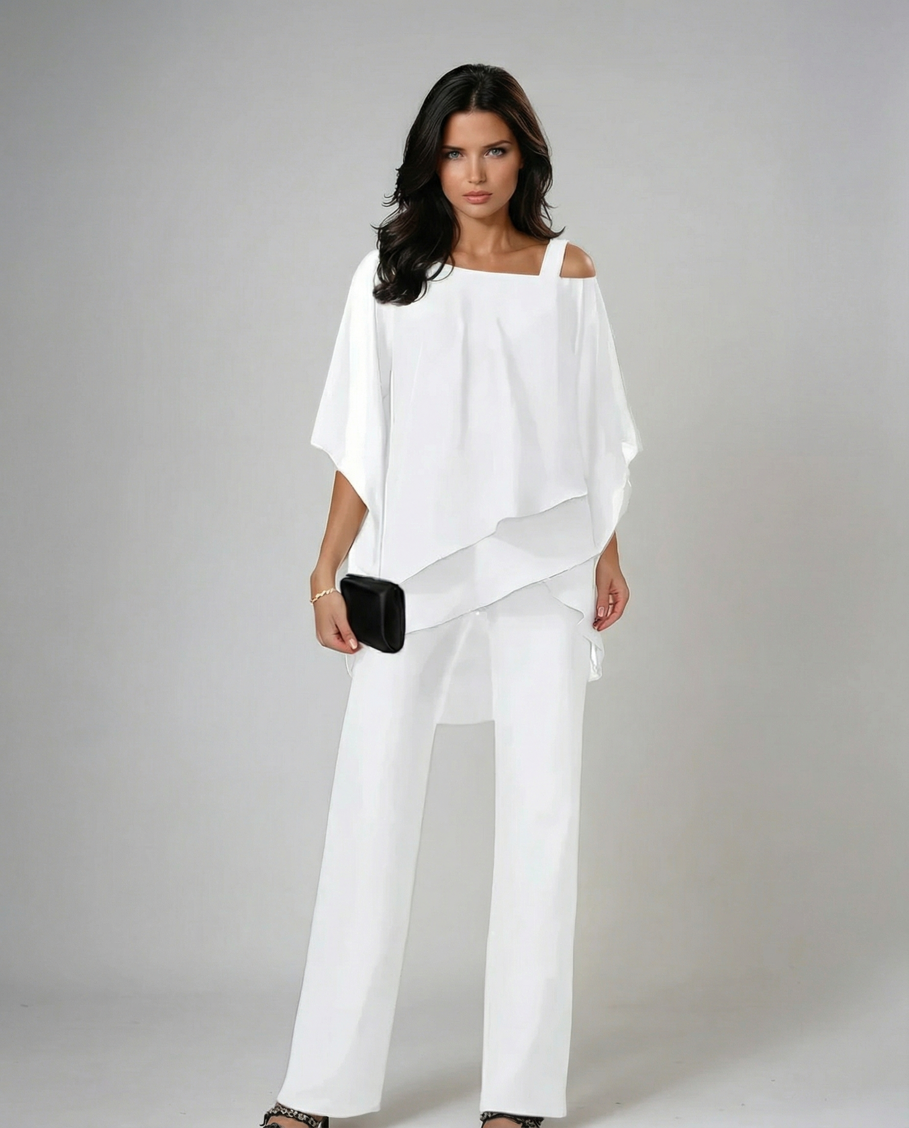 Ensemble décontracté asymétrique blanc Lissora — Mariella
