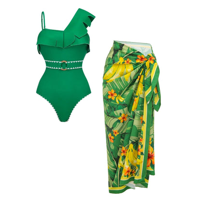 Bañador con Estampado Tropical 3D