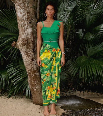 Bañador con Estampado Tropical 3D