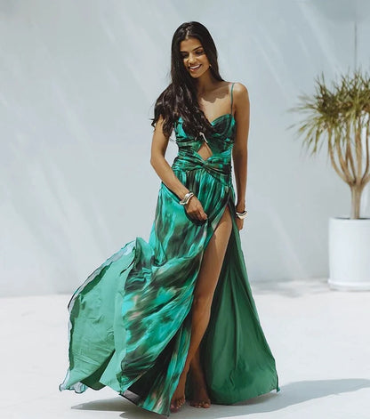 Conjunto de Bañador Verde Plisado con Falda
