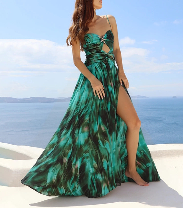 Conjunto de Bañador Verde Plisado con Falda