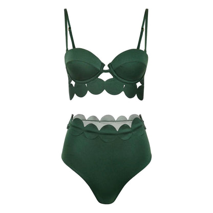 Bikini con Corte Láser Circular y Falda Abierta