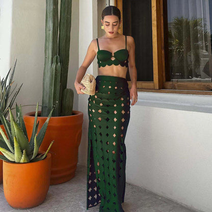 Bikini con Corte Láser Circular y Falda Abierta