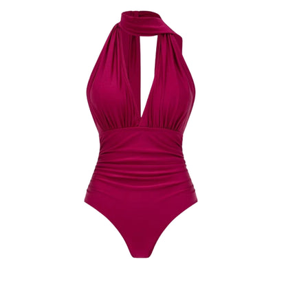 Conjunto de Bañador en Tonos Magenta y Ciruela