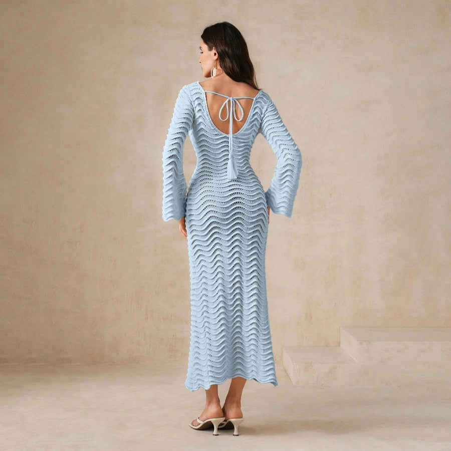 Vestido de Playa de Punto en Color Liso