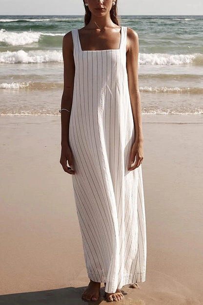 Vestido con Estampado de Rayas
