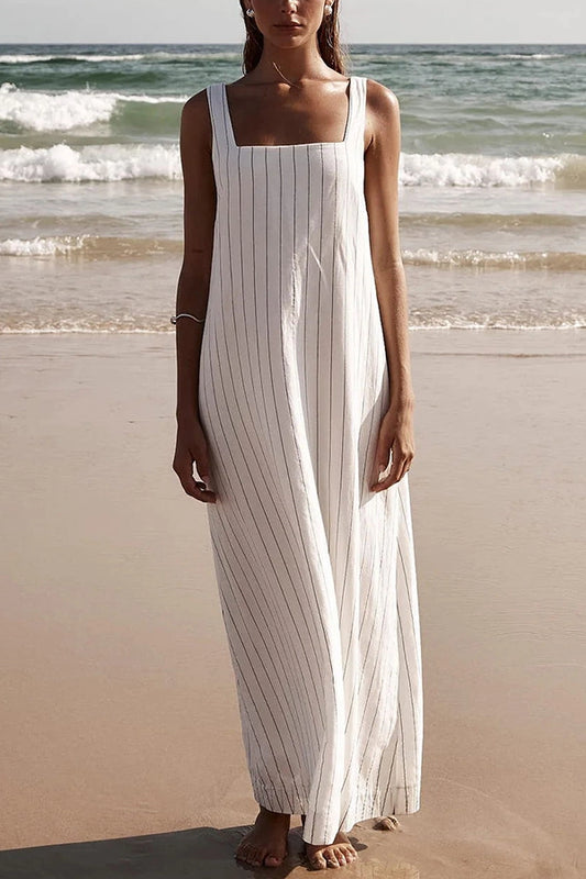 Vestido con Estampado de Rayas