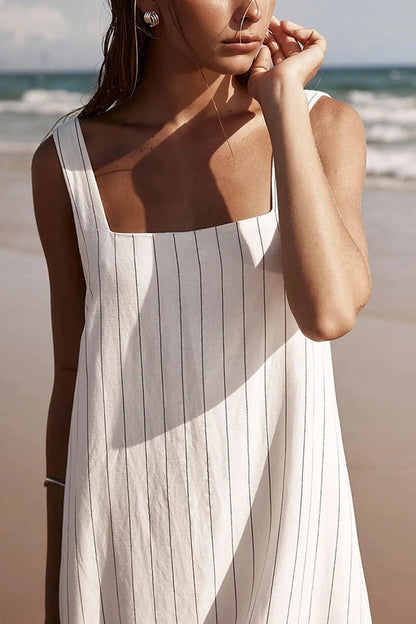 Vestido con Estampado de Rayas