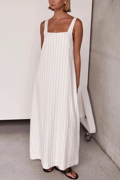 Vestido con Estampado de Rayas