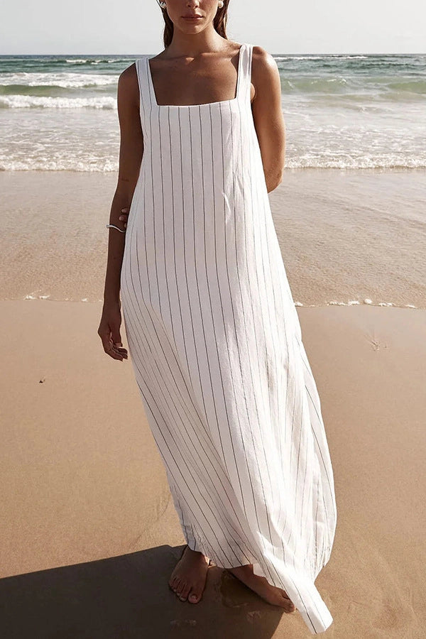 Vestido con Estampado de Rayas