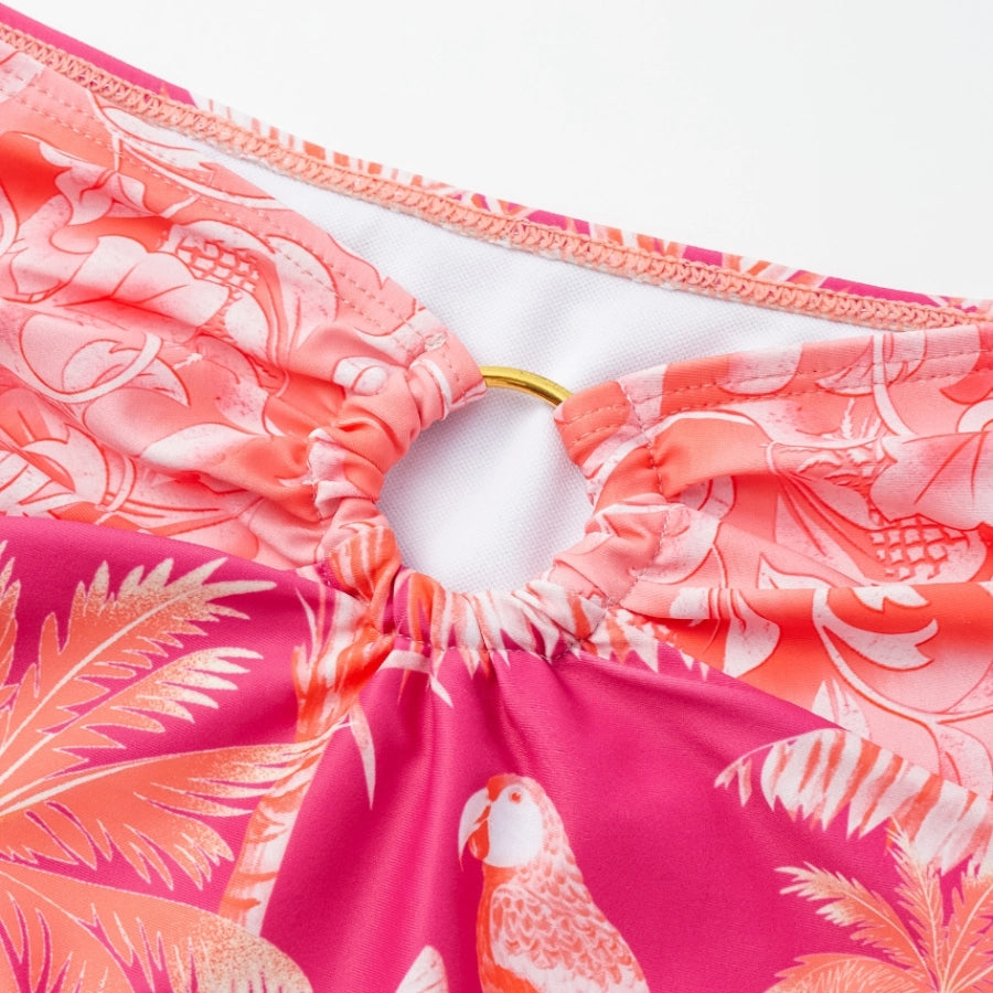Bikini de Manga Larga con Estampado de Jungla Tropical