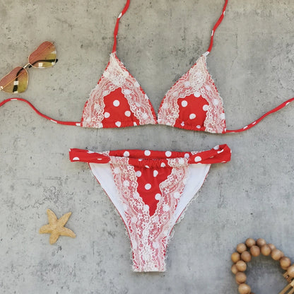 Bikini de Encaje con Cordones