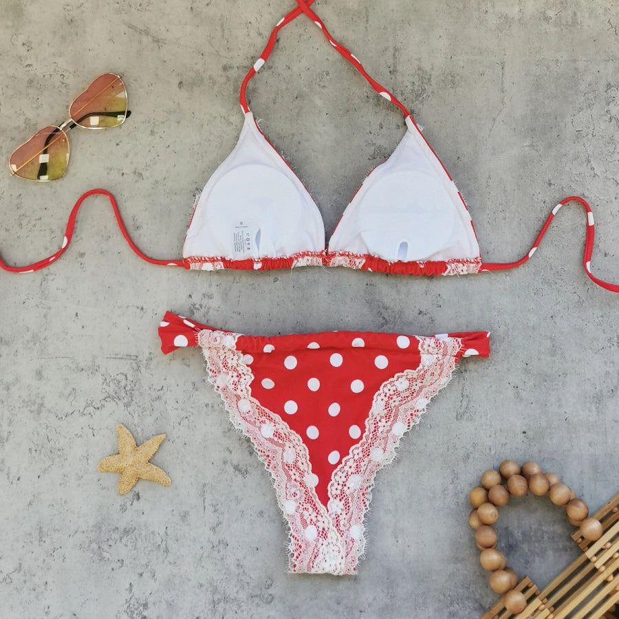 Bikini de Encaje con Cordones