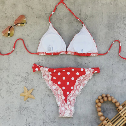 Bikini de Encaje con Cordones