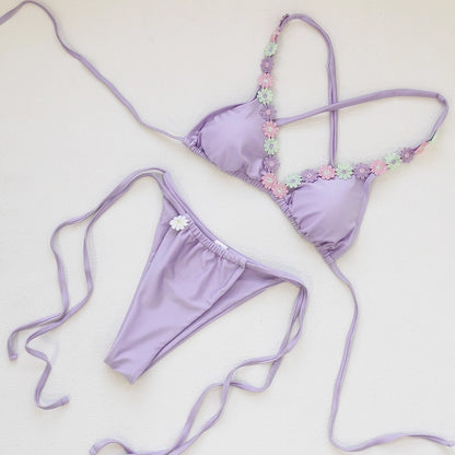 Bikini de Encaje con Cordones