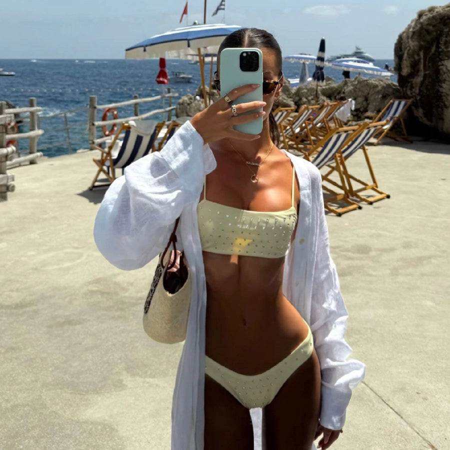 Bikini Sin Tirantes con Pedrería