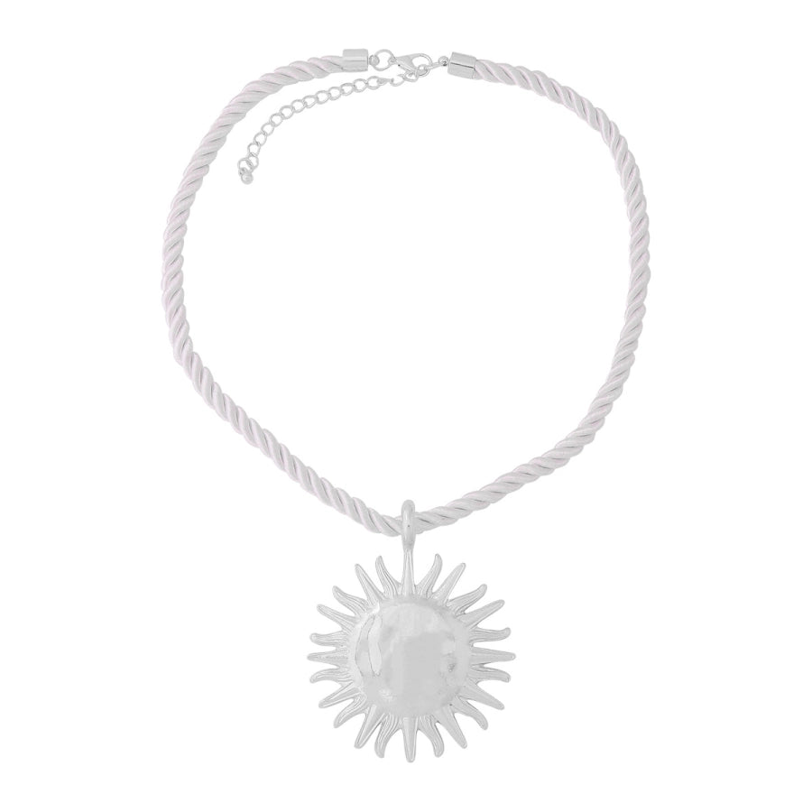 Collar de Girasol con Cuerda Trenzada