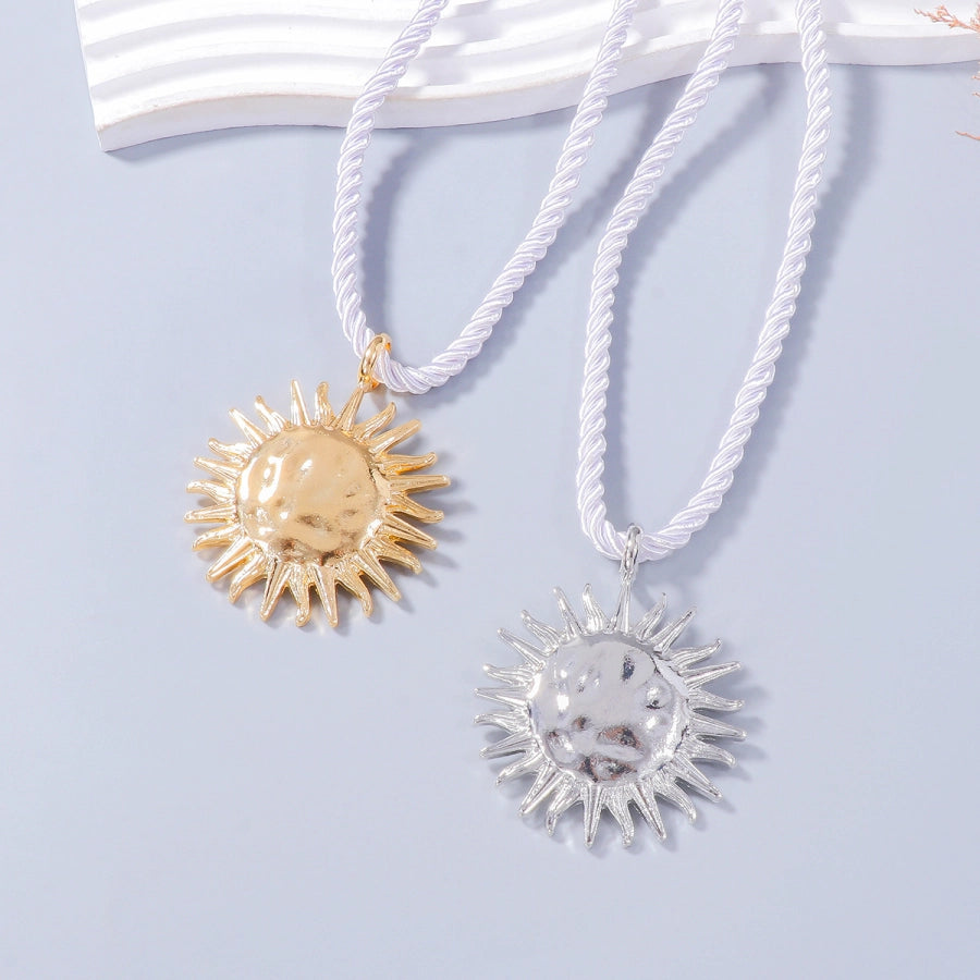 Collar de Girasol con Cuerda Trenzada