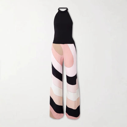 Mono Estampado con Espalda Descubierta