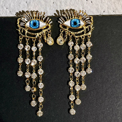Pendientes de Borla con Ojo Turco
