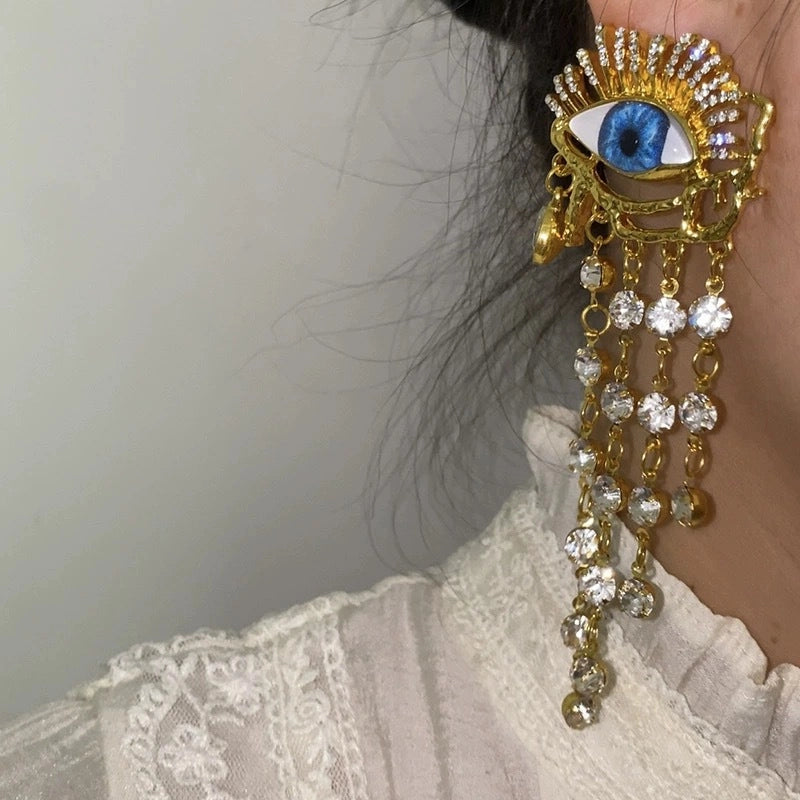 Pendientes de Borla con Ojo Turco