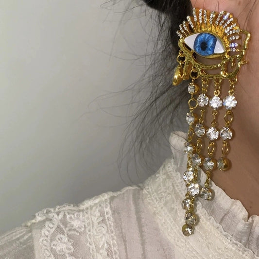 Pendientes de Borla con Ojo Turco
