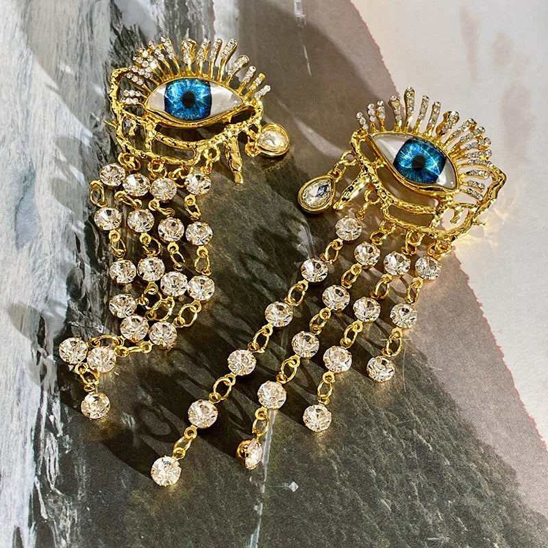Pendientes de Borla con Ojo Turco